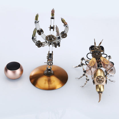 Steampunk Wasp 3D Multiple Scene Model Kit Puzzle with Base - 3D Metal Puzzle Kit | Karpenter Shop