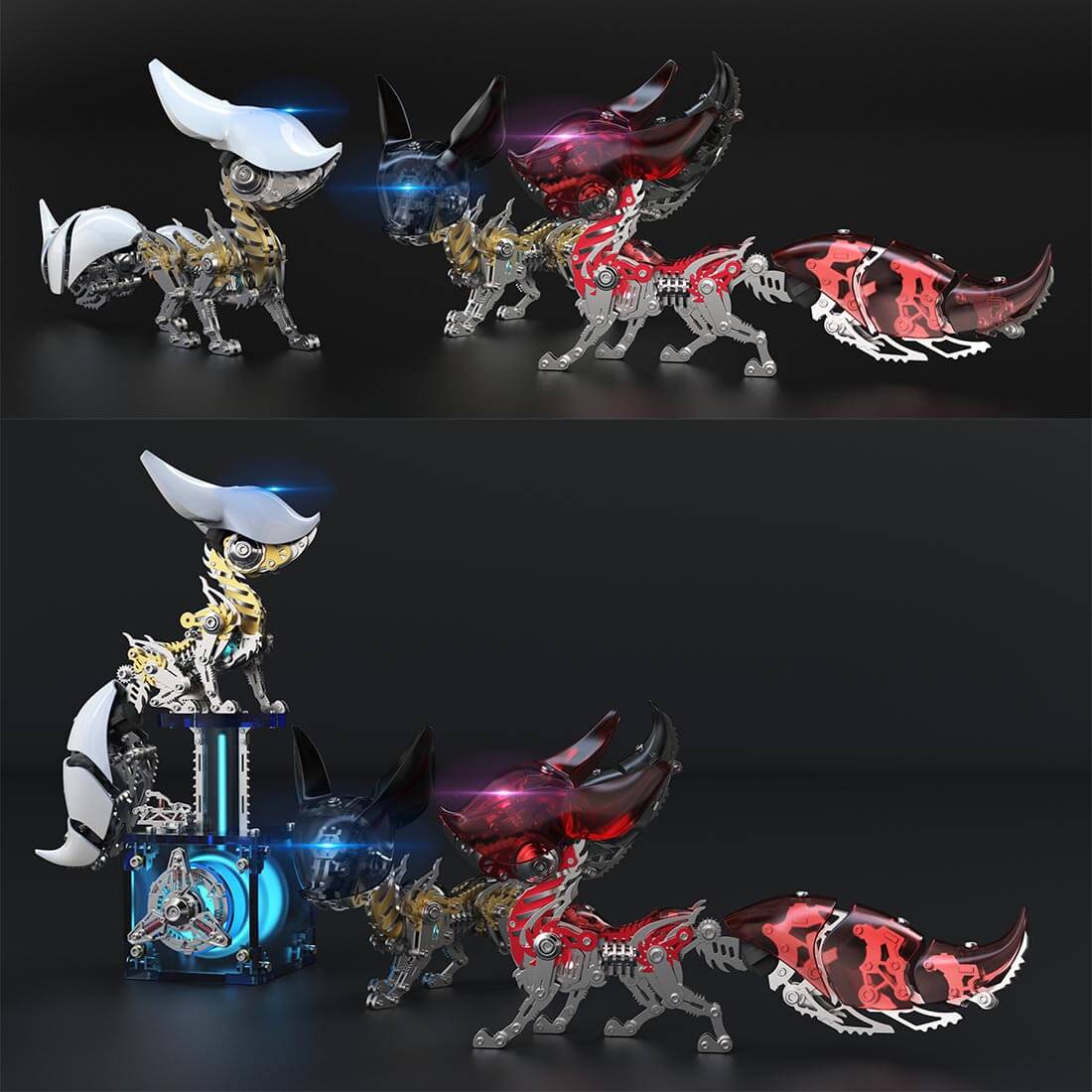 Fox Hanfei 339PCS 3D Mechanical Metal Model – Magnetic LED Kit - 3D Metal Puzzle Kit | Karpenter Shop