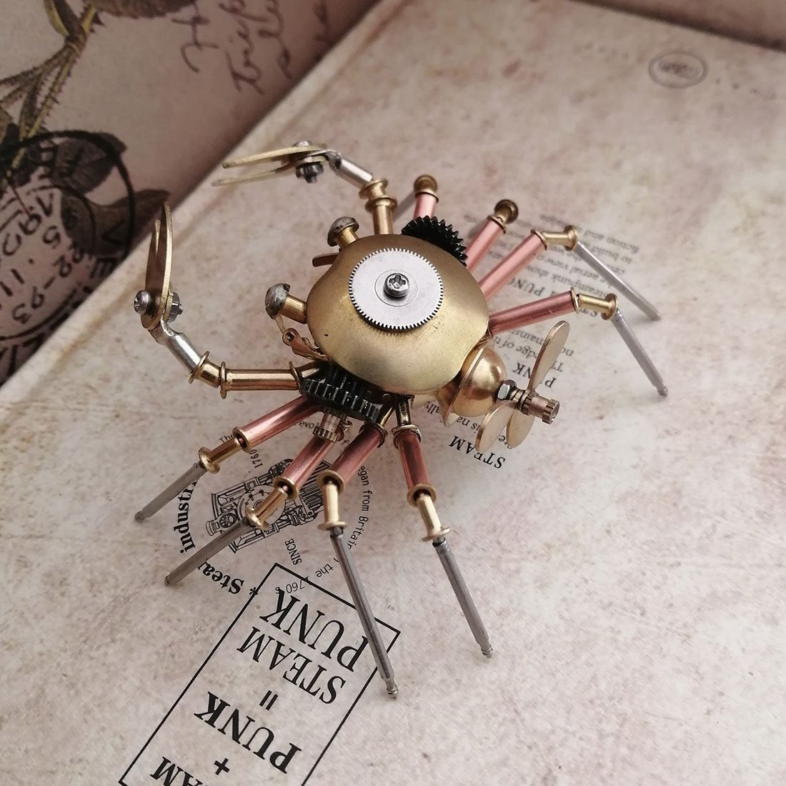 3D Copper Mechanical Crab Metal Model – Ready-Made Home Decor - 3D Metal Puzzle Kit | Karpenter Shop