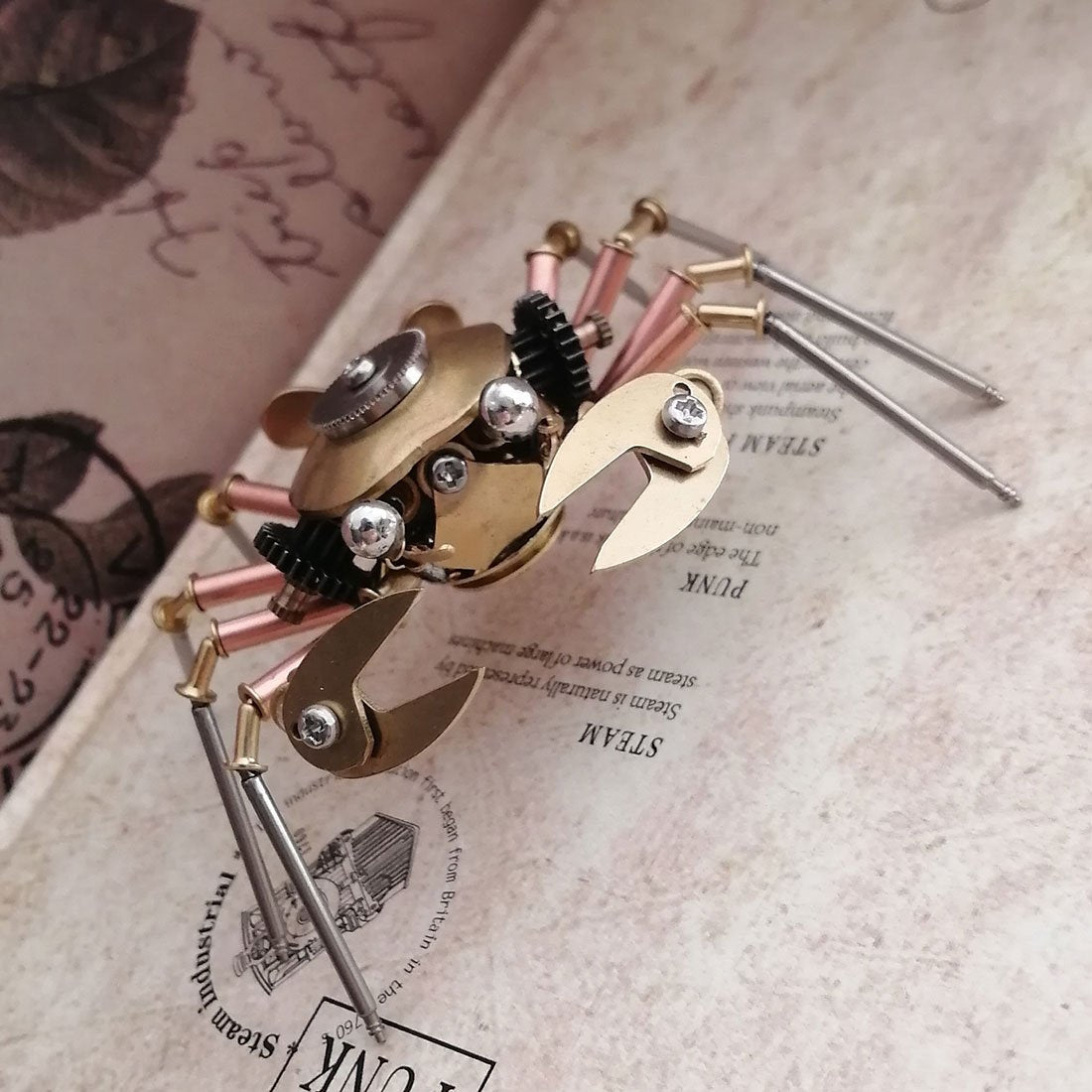 3D Copper Mechanical Crab Metal Model – Ready-Made Home Decor - 3D Metal Puzzle Kit | Karpenter Shop