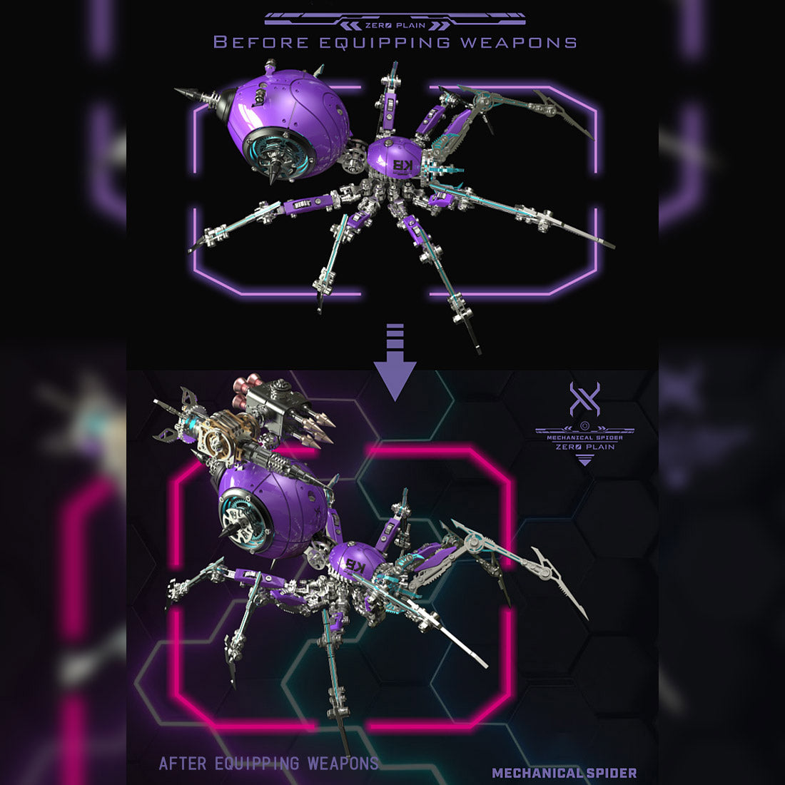 3D Steampunk Mechanical War Spider Tarantula Spider Model Building Kits for Adults - 3D Metal Puzzle Kit | Karpenter Shop